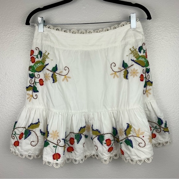 FARM Rio Dresses & Skirts - FARM Rio Off White Skirt with Colorful Embroidery